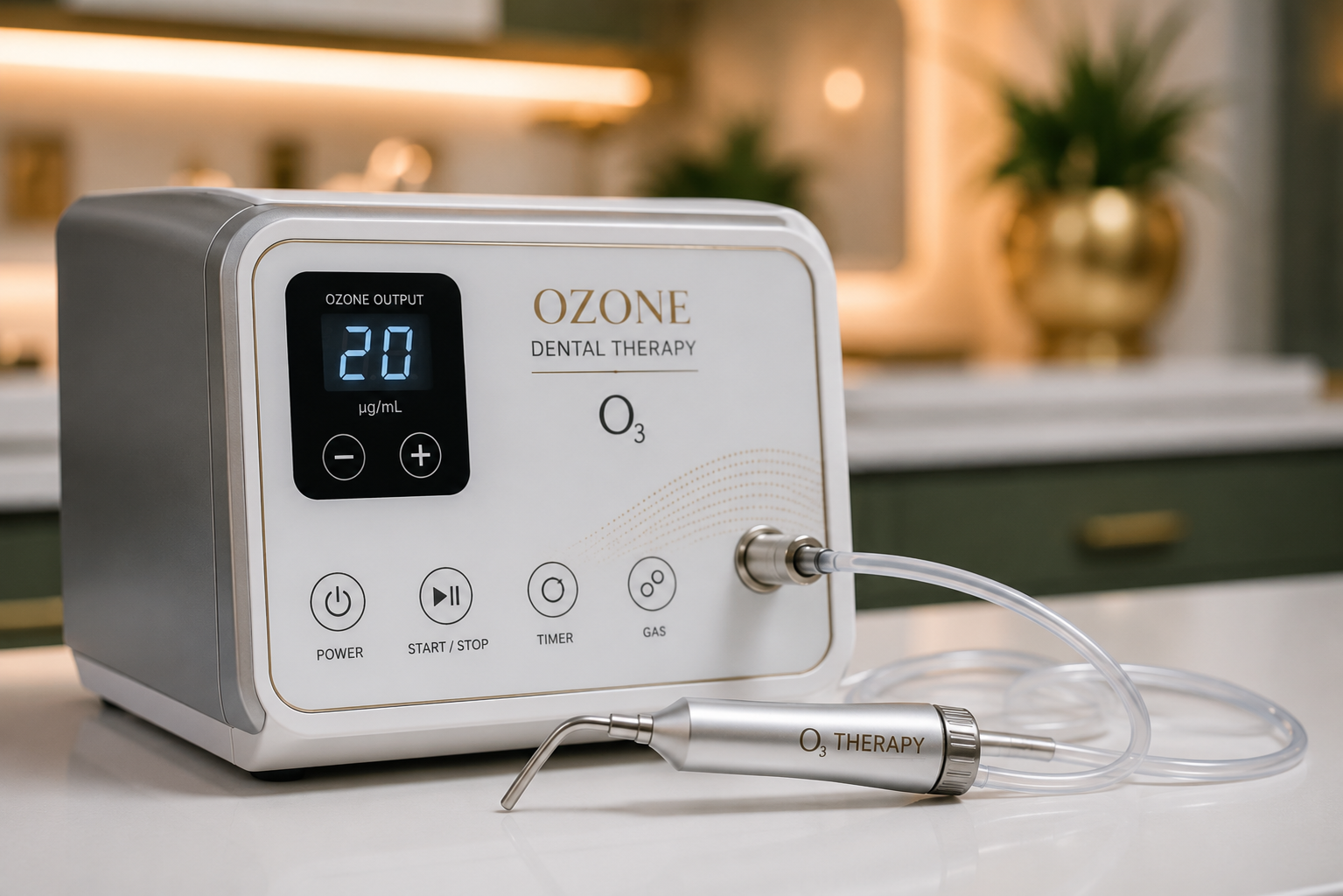 Ozonioterapia odontológica sendo aplicada em paciente na Clínica B.blanc em Santo André